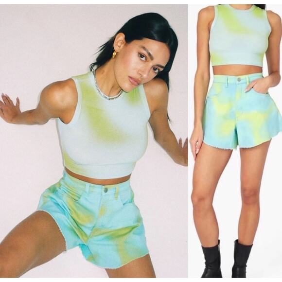 We Wore What High Rise Llare Leg Short Size 28 - Picture 4 of 8